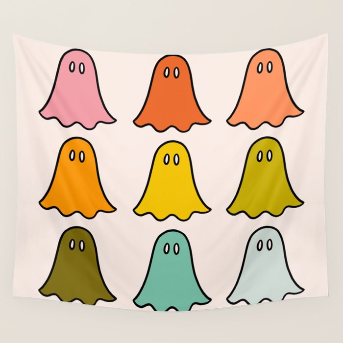 Rainbow Ghosts Wall Tapestry Gallery Image 1