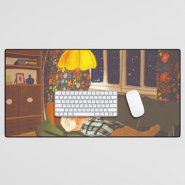 Evening book reader Desk Mat Gallery Image 1
