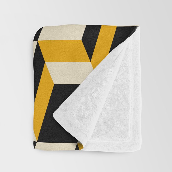 Cuboid Geometric Abstract Shapes Pattern XXIII Throw Blanket Gallery Image 3