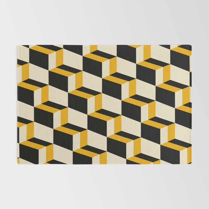 Cuboid Geometric Abstract Shapes Pattern XXIII Rug Gallery Image 2