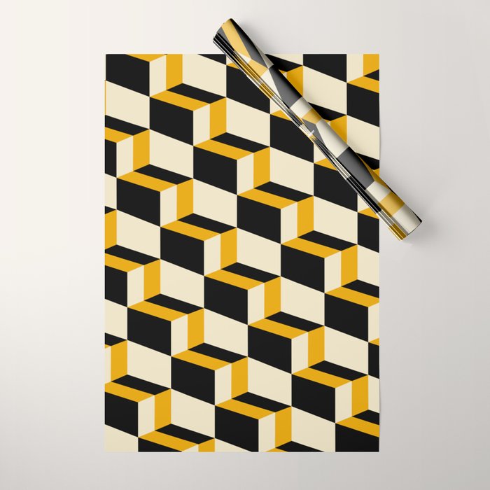 Cuboid Geometric Abstract Shapes Pattern XXIII Wrapping Paper Gallery Image 1