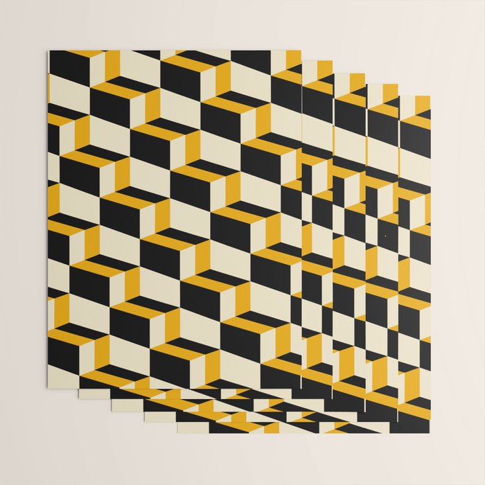 Cuboid Geometric Abstract Shapes Pattern XXIII Wrapping Paper Gallery Image 3