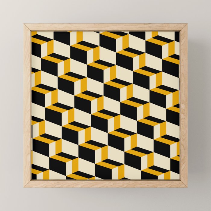 Cuboid Geometric Abstract Shapes Pattern XXIII Mini Art Print Gallery Image 1