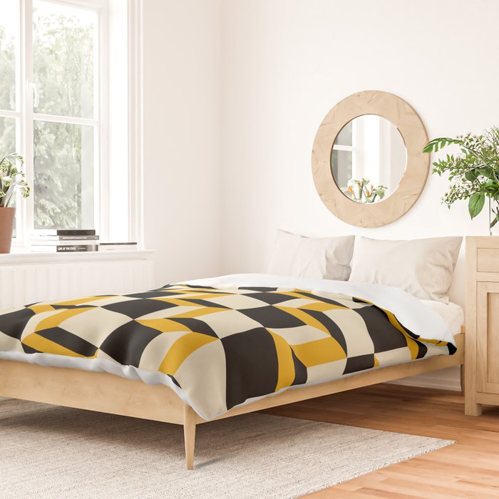 Cuboid Geometric Abstract Shapes Pattern XXIII Duvet Cover Gallery Image 2