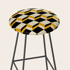 Cuboid Geometric Abstract Shapes Pattern XXIII Stool Gallery Image 2