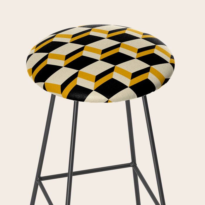 Cuboid Geometric Abstract Shapes Pattern XXIII Stool Gallery Image 2
