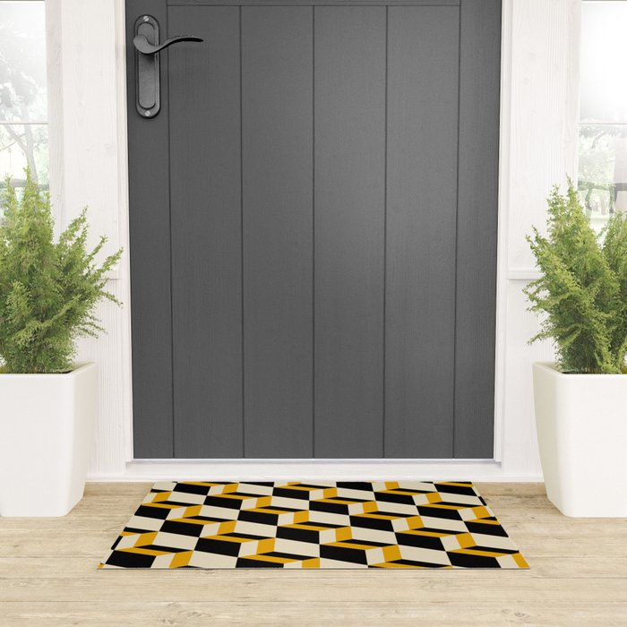 Cuboid Geometric Abstract Shapes Pattern XXIII Welcome Mat Gallery Image 3