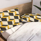 Cuboid Geometric Abstract Shapes Pattern XXIII Pillow Sham Gallery Image 2