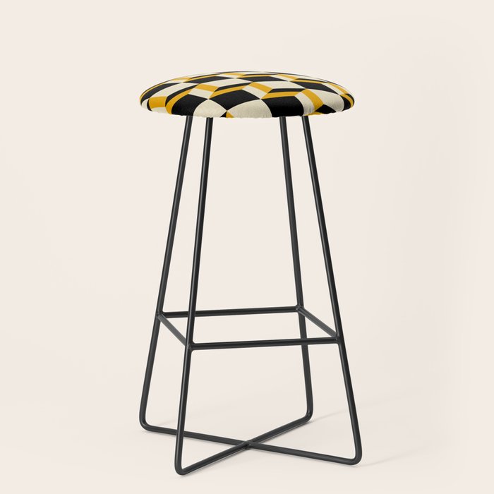 Cuboid Geometric Abstract Shapes Pattern XXIII Stool Gallery Image 1