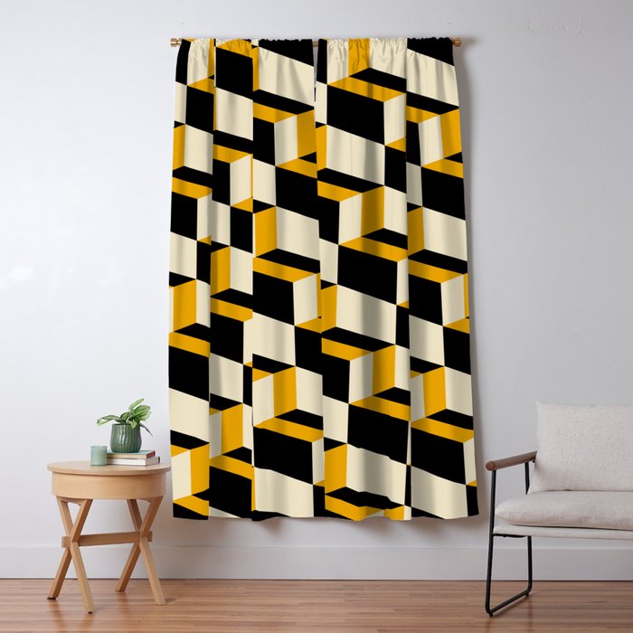 Cuboid Geometric Abstract Shapes Pattern XXIII Window Curtain Gallery Image 5