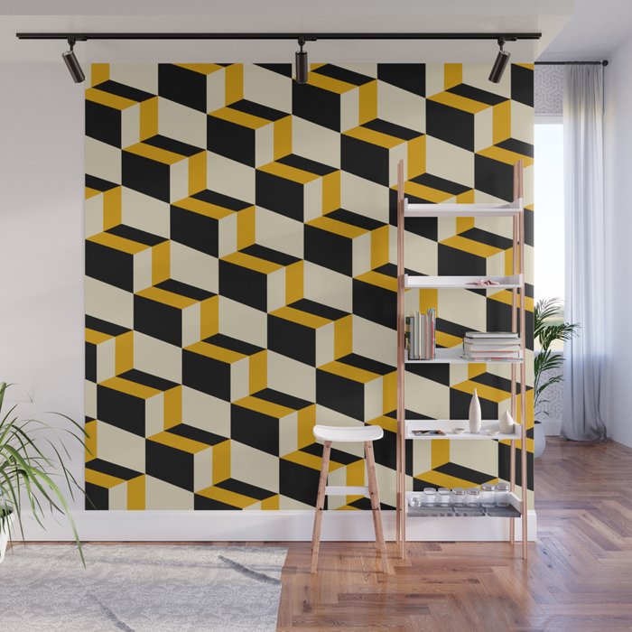 Cuboid Geometric Abstract Shapes Pattern XXIII Wall Mural Gallery Image 1