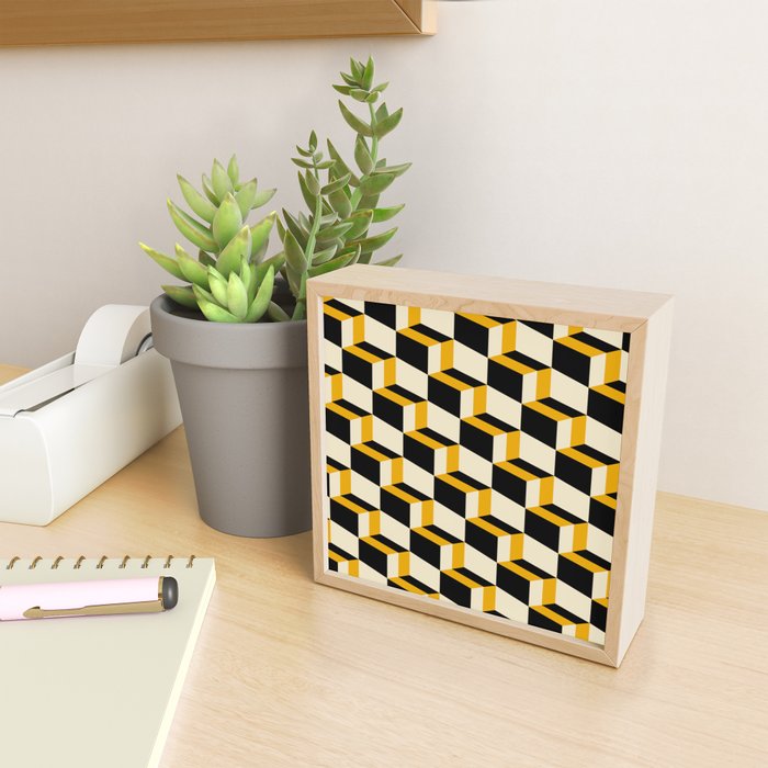 Cuboid Geometric Abstract Shapes Pattern XXIII Mini Art Print Gallery Image 2