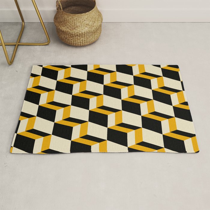 Cuboid Geometric Abstract Shapes Pattern XXIII Rug Gallery Image 1