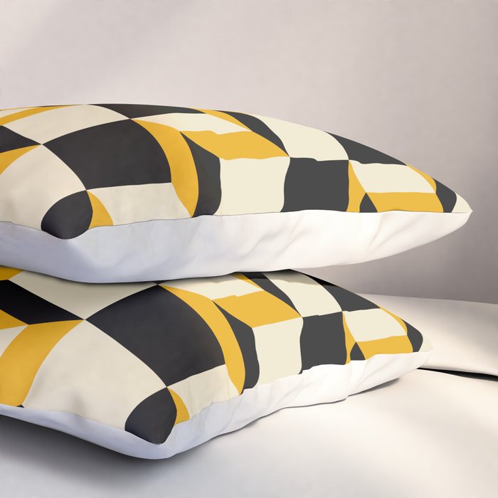 Cuboid Geometric Abstract Shapes Pattern XXIII Pillow Sham Gallery Image 3
