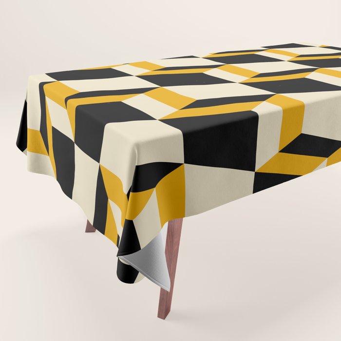 Cuboid Geometric Abstract Shapes Pattern XXIII Tablecloth Gallery Image 1