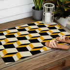 Cuboid Geometric Abstract Shapes Pattern XXIII Outdoor Rug Gallery Image 2