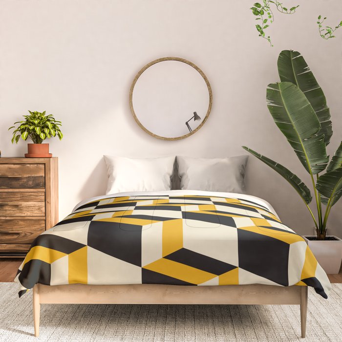 Cuboid Geometric Abstract Shapes Pattern XXIII Comforter Gallery Image 3