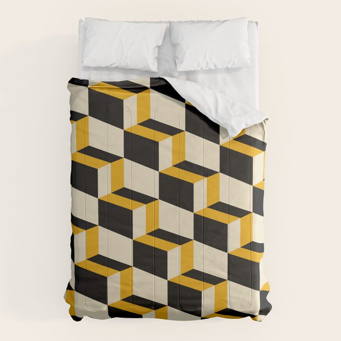 Cuboid Geometric Abstract Shapes Pattern XXIII Comforter Gallery Image 6