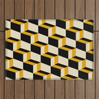 Cuboid Geometric Abstract Shapes Pattern XXIII Outdoor Rug Gallery Image 1