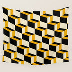 Cuboid Geometric Abstract Shapes Pattern XXIII Wall Tapestry Gallery Image 4