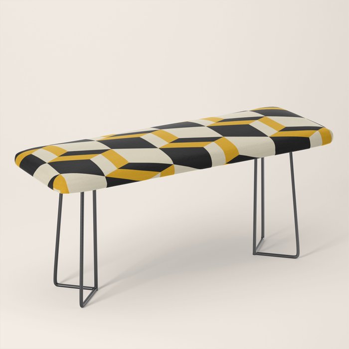 Cuboid Geometric Abstract Shapes Pattern XXIII Bench Gallery Image 1