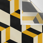 Cuboid Geometric Abstract Shapes Pattern XXIII Wall Tapestry Gallery Image 3