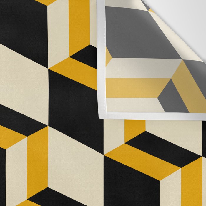 Cuboid Geometric Abstract Shapes Pattern XXIII Wall Tapestry Gallery Image 3