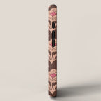 Heirloom Floral Block Print - Pink Brown iPhone Case Gallery Image 2