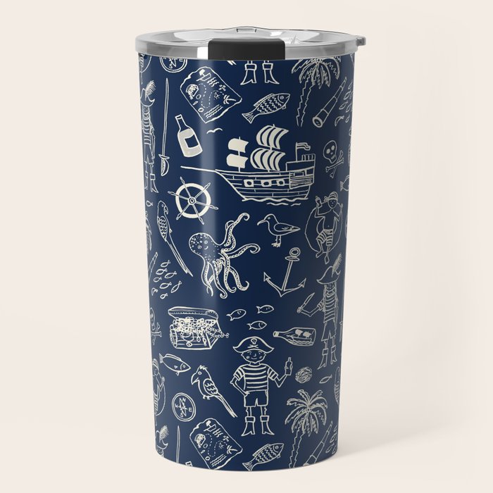 Pirate Play - Blue Travel Mug Gallery Image 1