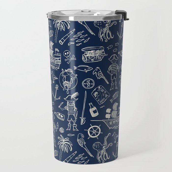 Pirate Play - Blue Travel Mug Gallery Image 2
