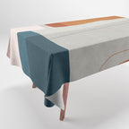 Navy Rust Gray Modern Abstract Tablecloth Gallery Image 1