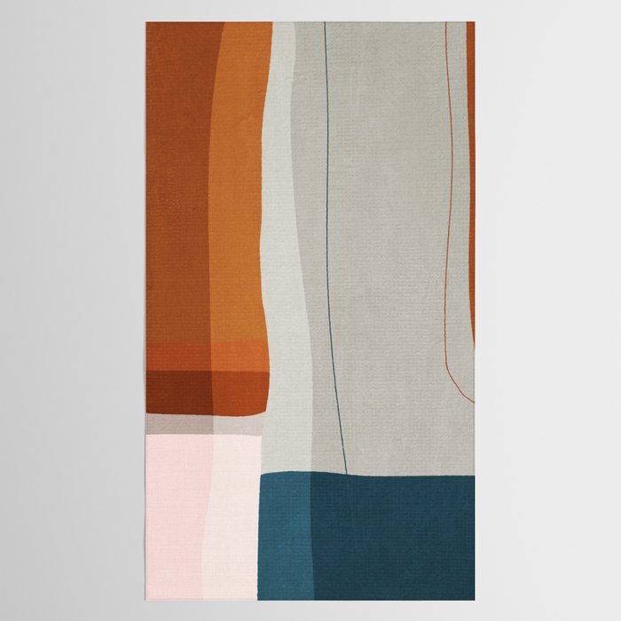 Navy Rust Gray Modern Abstract Tablecloth Gallery Image 2