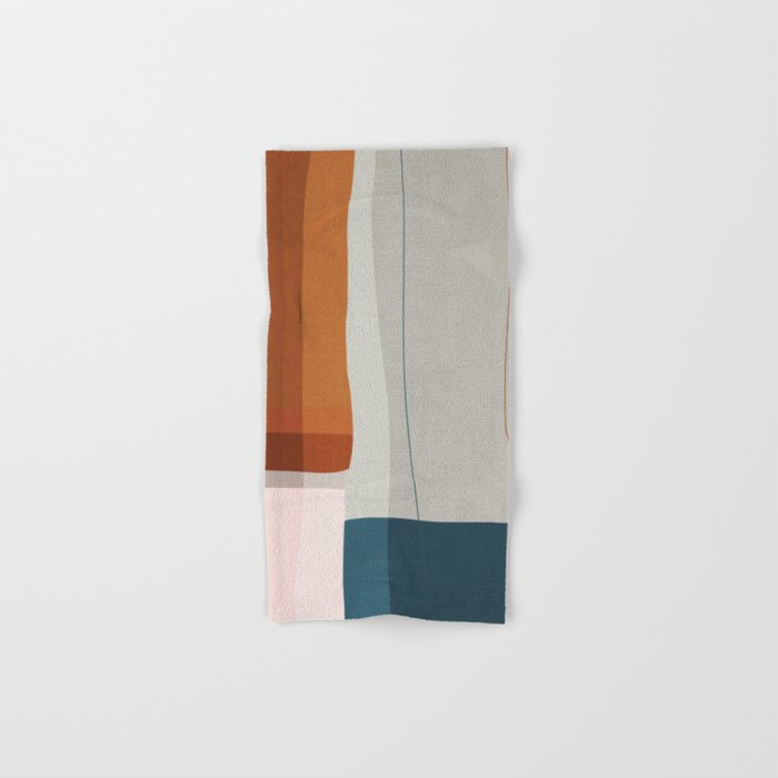 Navy Rust Gray Modern Abstract Bath Towel Gallery Image 1