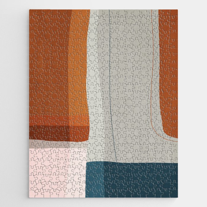 Navy Rust Gray Modern Abstract Jigsaw Puzzle Gallery Image 1