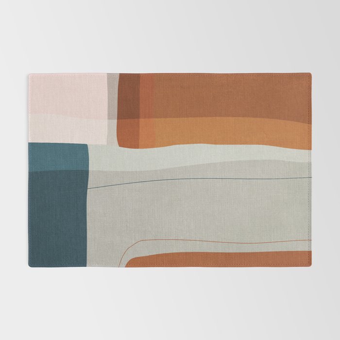 Navy Rust Gray Modern Abstract Rug Gallery Image 2