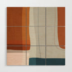 Navy Rust Gray Modern Abstract Wood Wall Art Gallery Image 1