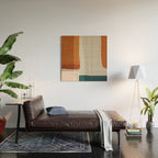 Navy Rust Gray Modern Abstract Wood Wall Art Gallery Image 2