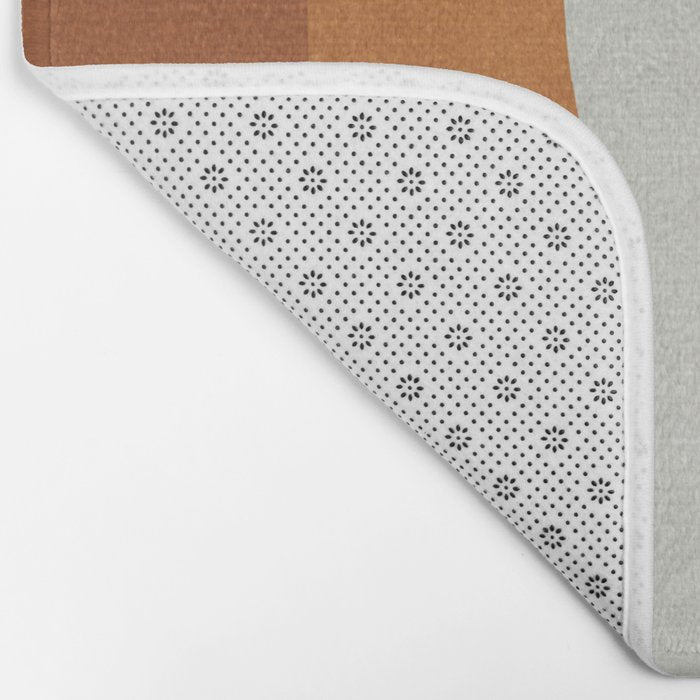 Navy Rust Gray Modern Abstract Bath Mat Gallery Image 2