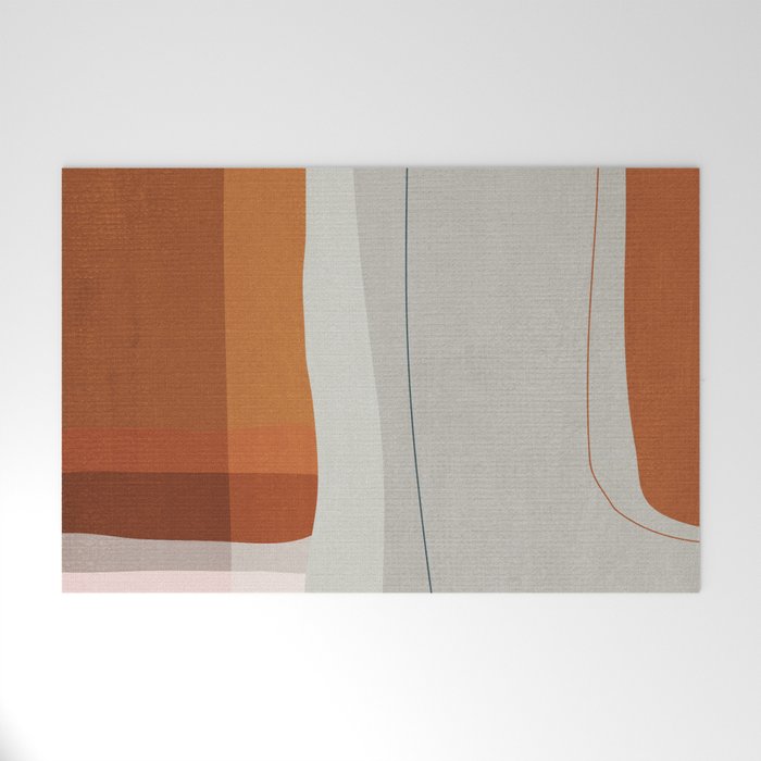 Navy Rust Gray Modern Abstract Welcome Mat Gallery Image 1