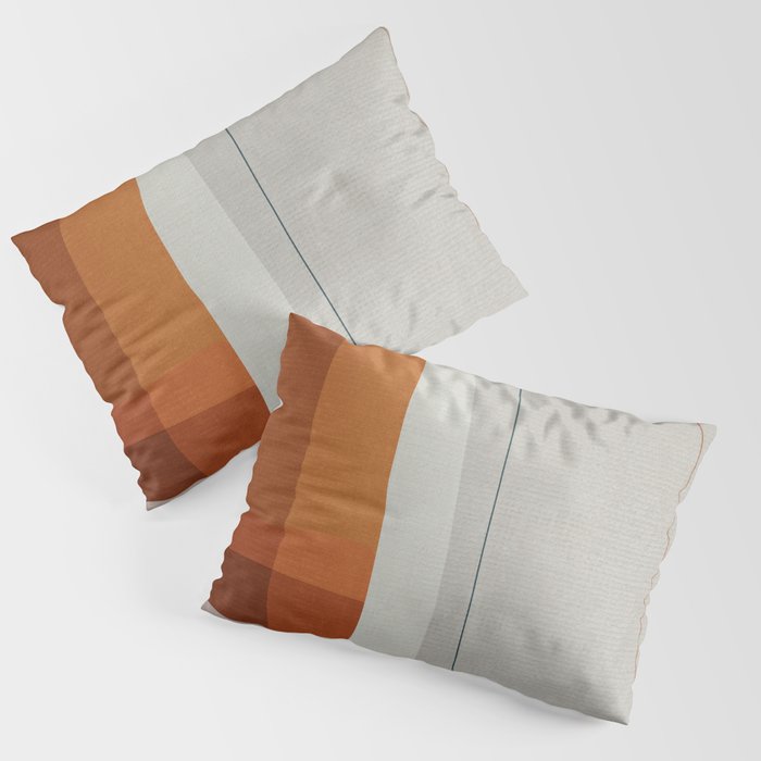 Navy Rust Gray Modern Abstract Pillow Sham Gallery Image 3