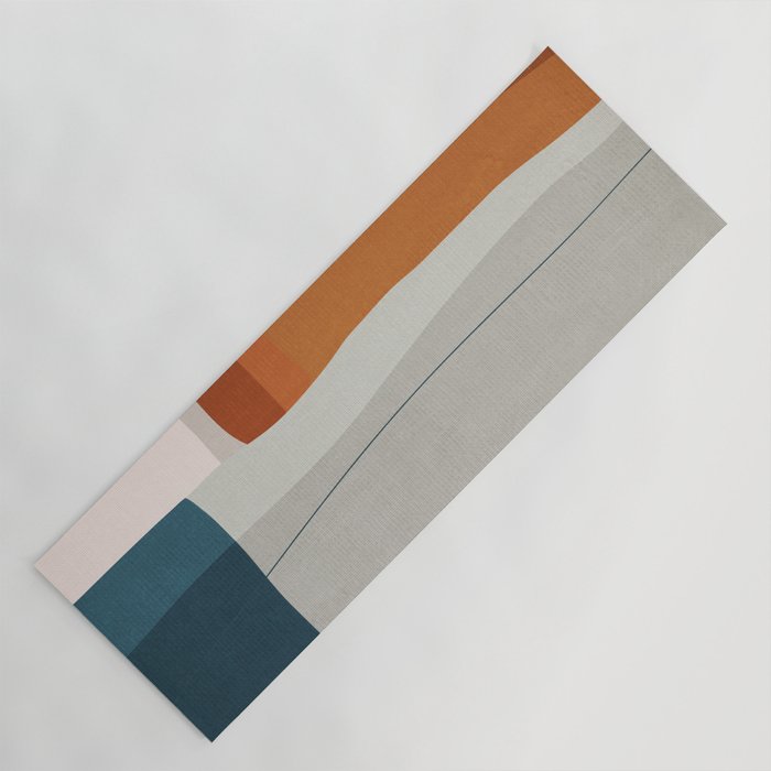 Navy Rust Gray Modern Abstract Yoga Mat Gallery Image 1