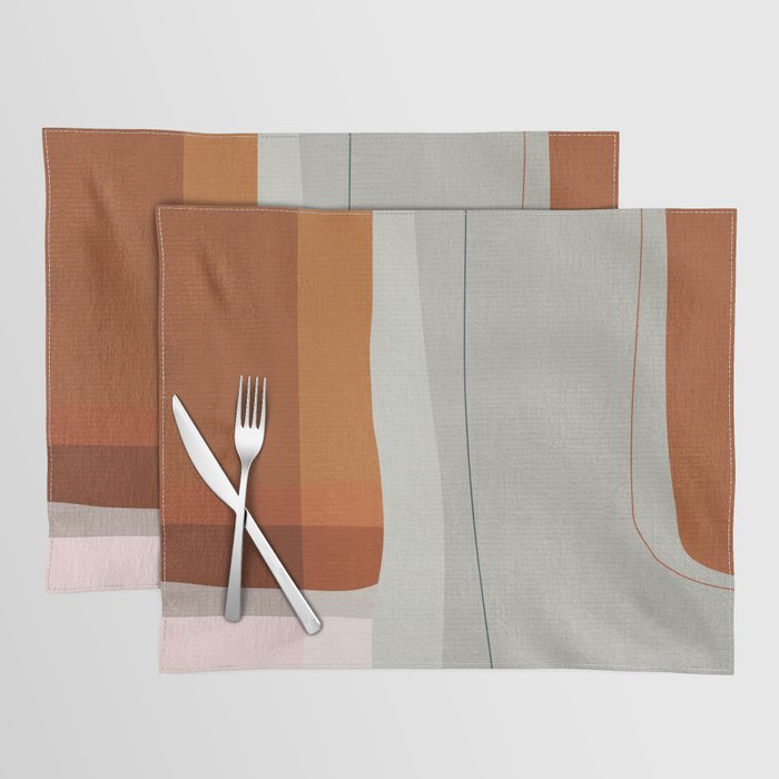 Navy Rust Gray Modern Abstract Placemat Gallery Image 1
