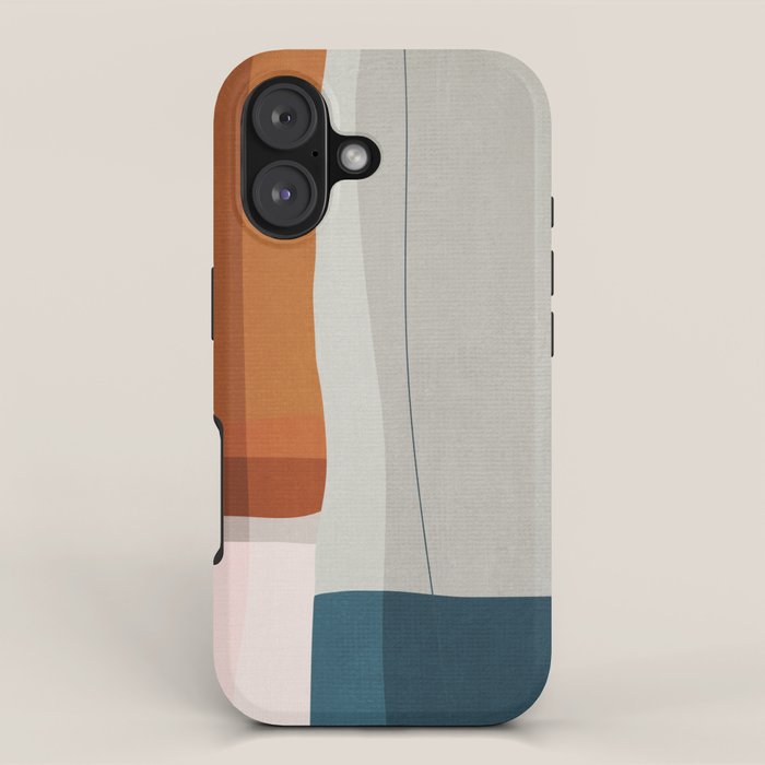 Navy Rust Gray Modern Abstract iPhone Case Gallery Image 1