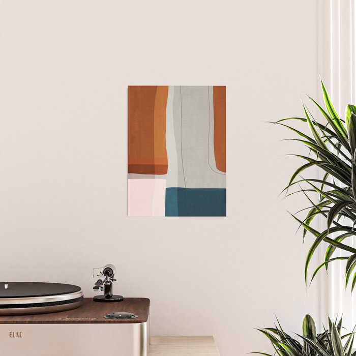 Navy Rust Gray Modern Abstract Poster Gallery Image 2