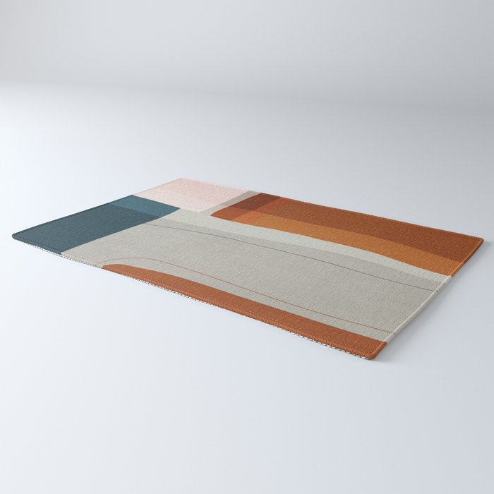 Navy Rust Gray Modern Abstract Rug Gallery Image 3