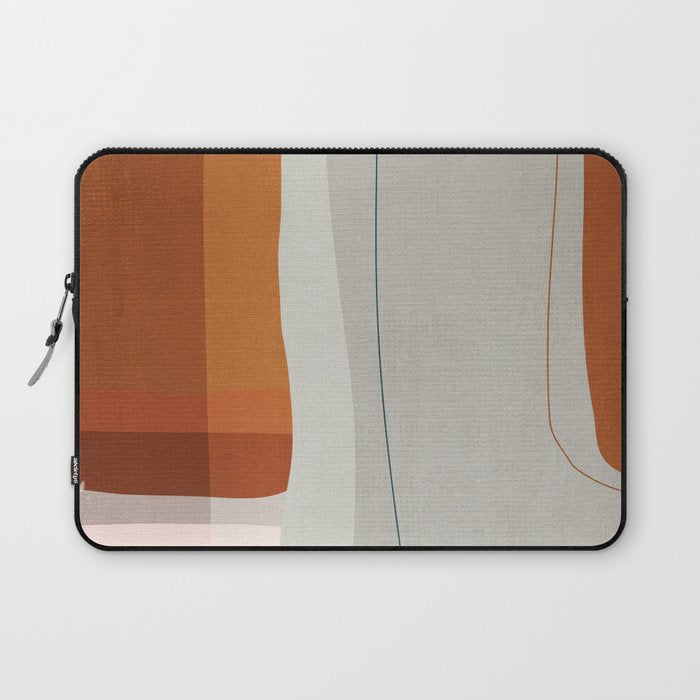 Navy Rust Gray Modern Abstract Laptop Sleeve Gallery Image 1