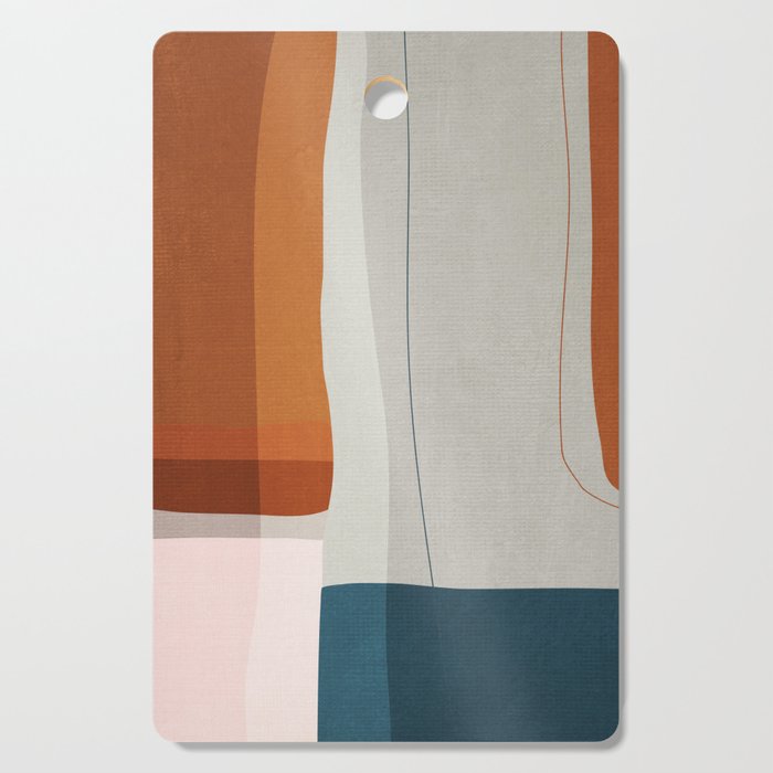 Navy Rust Gray Modern Abstract Cutting Board Gallery Image 1