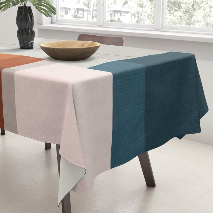 Navy Rust Gray Modern Abstract Tablecloth Gallery Image 3
