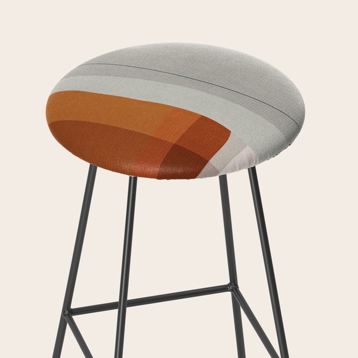 Navy Rust Gray Modern Abstract Stool Gallery Image 2