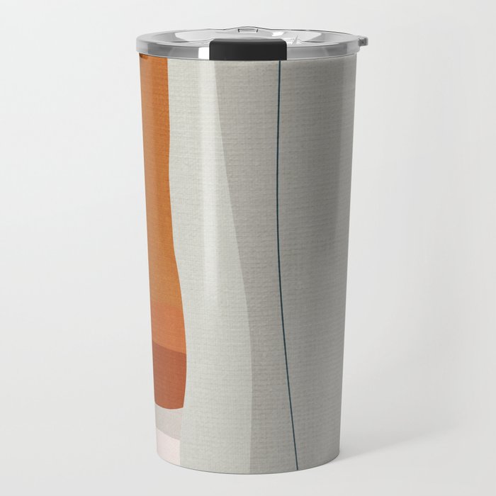 Navy Rust Gray Modern Abstract Travel Mug Gallery Image 1
